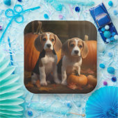 Assiettes En Carton Beagle Puppy Automne Citrouille de plaisir (Fête)