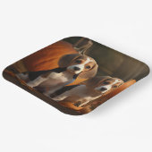 Assiettes En Carton Beagle Puppy Automne Citrouille de plaisir (Angulaire)