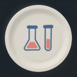 Assiettes En Carton Beaker & Test Tube Science Themed<br><div class="desc">Plaques de papier avec un dessin mignon d'un tube d'essai et bécher. Parfait pour les types scientifiques.</div>