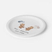 Assiettes En Carton Bear Boy Girl Twins - Joint 1er Anniversaire (Angle)