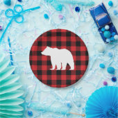 Assiettes En Carton Bear Buffalo Check Motif Holiday (Fête)