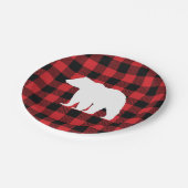Assiettes En Carton Bear Buffalo Check Motif Holiday (Angle)