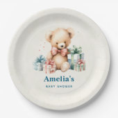 Assiettes En Carton Bear en peluche mignonne avec Baby shower présent (Devant)