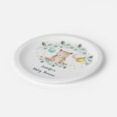 Assiettes En Carton Bear Greenery Or Genre Baby shower neutre (Angle)
