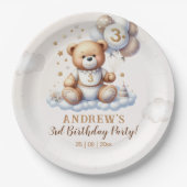 Assiettes En Carton Bear on a Cloud – 3rd Birthday Party (Devant)