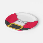 Assiettes En Carton Beard du Père Noël, Suit Red Père Noël (Angle)