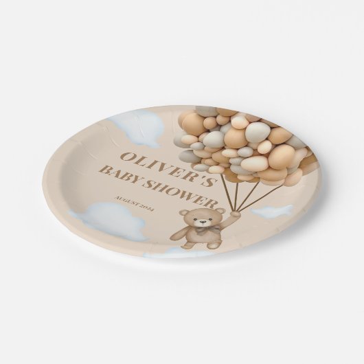 Assiettes En Carton Bearly Wait Balloons Genre Baby shower neutre (Angle)