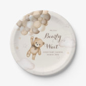 Assiettes En Carton Bearly Wait Brown Bear Balloon Baby shower (Devant)