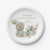 Assiettes En Carton Bearly Wait Green Boho Bear Favoriser (Devant)