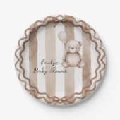 Assiettes En Carton Bearly Wait Neutral Teddy Baby Shower (Devant)