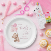 Assiettes En Carton Bearly Wait Pink Teddy Bear Baby Shower (Fête)