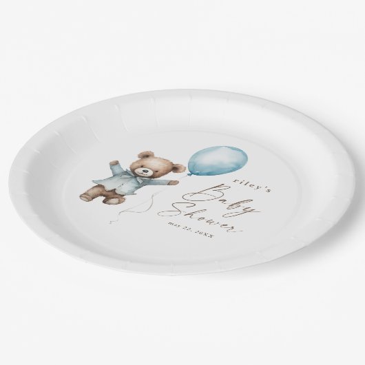Assiettes En Carton Bearly Wait Teddy Bear Boys Baby shower (Angle)