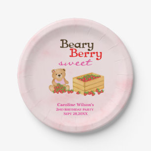 Assiettes En Carton Beary Berry Sweet Strawberry Girl Anniversaire