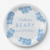 Assiettes En Carton Beary Sweet Blue Gummy Ours Boy Anniversaire (Devant)