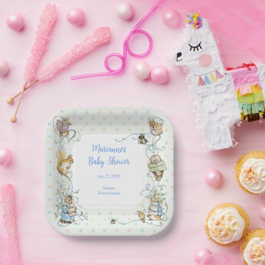 Assiettes En Carton Beatrix Potter Polka Dot Rabbit Peter Baby shower (Fête)