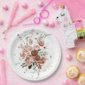 Assiettes En Carton Beau Art Floral Bourgogne (Fête)