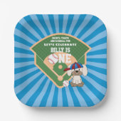 Assiettes En Carton Beau Baseball Amusant Chien Chien Chien Chien 1er (Recto)