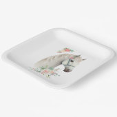 Assiettes En Carton Beau Boho Cheval Blanc Floral (Angulaire)
