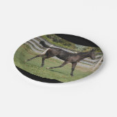 Assiettes En Carton Beau Cheval Courir sur le terrain (Angle)