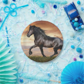 Assiettes En Carton Beau Cheval Noir (Fête)