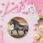 Assiettes En Carton Beau Cheval Noir (Fête)