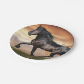 Assiettes En Carton Beau Cheval Noir (Angle)