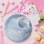 Assiettes En Carton Beau ciel bleu avec cygnes volants (Fête)