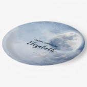 Assiettes En Carton Beau ciel bleu avec cygnes volants Anniversaire (Angle)