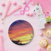 Assiettes En Carton Beau coucher du soleil (Fête)