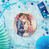 Assiettes En Carton Beau couple Mariage avec mignonne drôle (Fête)