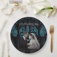 Beau couple mariage sur un arbre de vie bleu