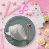 Assiettes En Carton Beau cygne blanc (Fête)