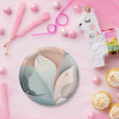 Assiettes En Carton Beau design feuille pastel élégant (Fête)