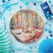 Assiettes En Carton Beau dîner de Noël Abstrait Cadre de table (Fête)