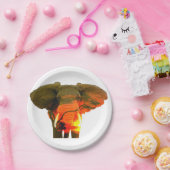Assiettes En Carton Beau éléphant africain dans le Serengeti (Fête)