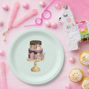 Assiettes En Carton Beau gâteau de fête de Glam brillant