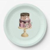 Assiettes En Carton Beau gâteau de fête de Glam brillant (Devant)