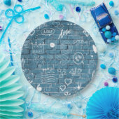 Assiettes En Carton Beau Graffiti Art sur Wall Green Calligraphy (Fête)