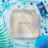 Assiettes En Carton Beau Lavender Ivory Pearl Mariage (Fête)