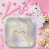 Assiettes En Carton Beau Lavender Ivory Pearl Mariage (Fête)