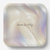 Assiettes En Carton Beau Lavender Ivory Pearl Mariage (Recto)