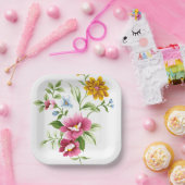 Assiettes En Carton Beau Mariage de fleurs de printemps (Fête)