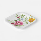 Assiettes En Carton Beau Mariage de fleurs de printemps (Angulaire)