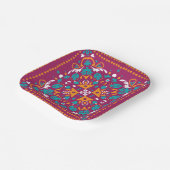 Assiettes En Carton 🤩 Beau marron et Azulejos turquoise,   (Angulaire)