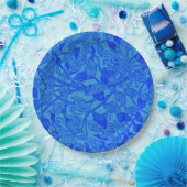 Assiettes En Carton Beau Motif Honeysuckle Bleu (Fête)