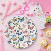 Assiettes En Carton Beau Papillon coloré imprimé (Fête)