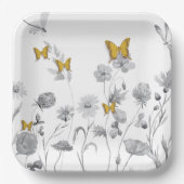 Assiettes En Carton Beau papillon et fleuri (Recto)