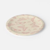 Assiettes En Carton Beau papillon rose vintage (Angle)