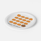 Assiettes En Carton Beau Patch Citrouille Halloween (Angle)