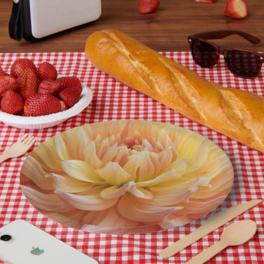 Assiettes En Carton Beau rose Dahlia floral (Pique-nique)